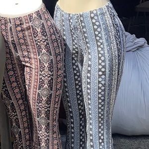 High Waist Wide Leg Long Bell Bottom Yoga Pants. 2 colors available red & blue.